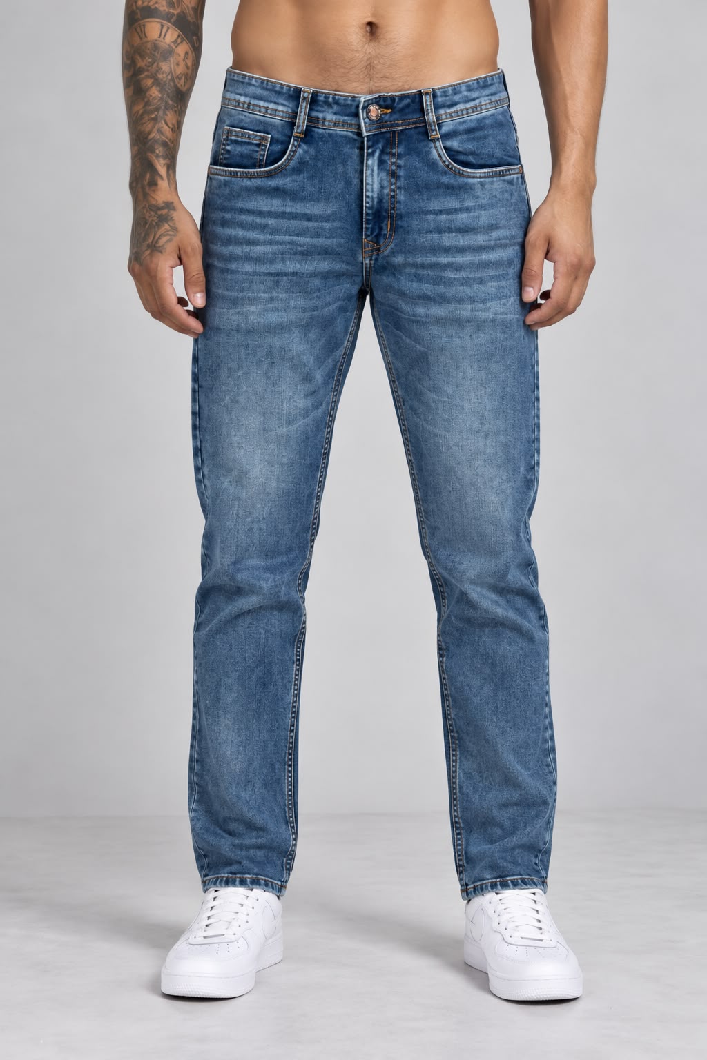 Plain Satin Shirt With Jeans Combo