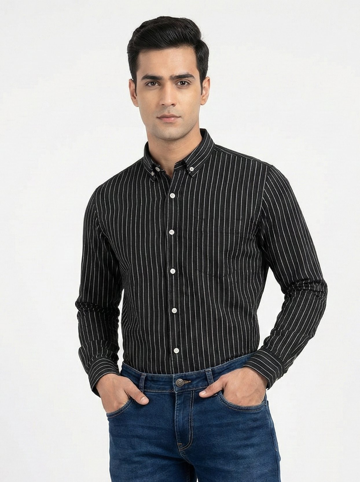 Lining Shirt With Jeans Combo