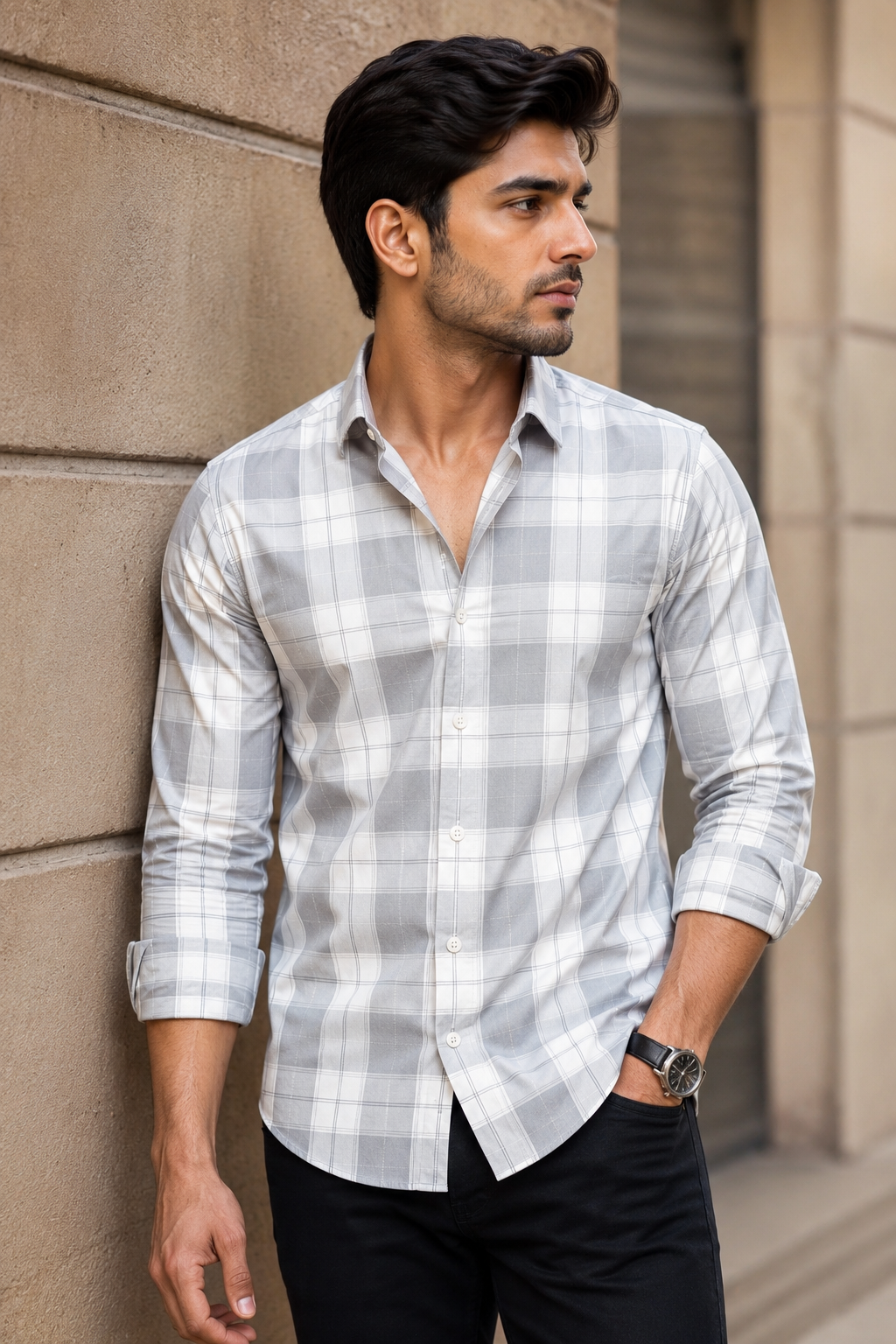 Checks Shirt With Jeans Combo