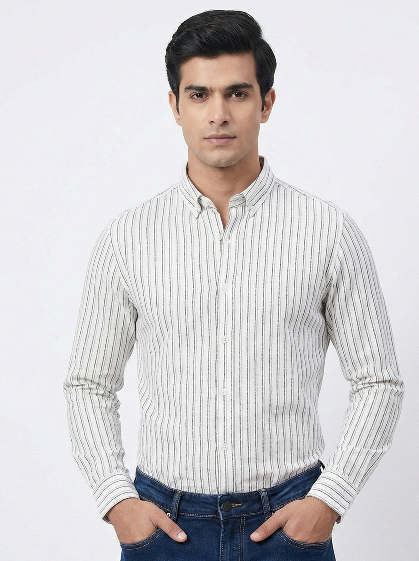 Lining Shirt With Jeans Combo
