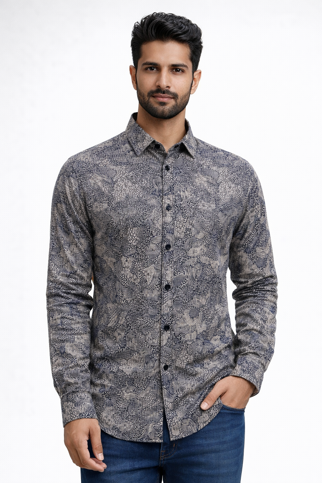 Printed Shirt With Jeans Combo