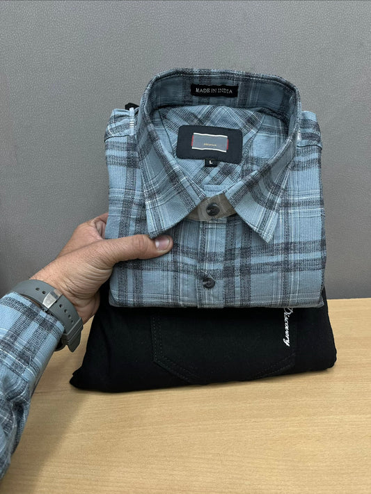 Checks Shirt With Jeans Combo