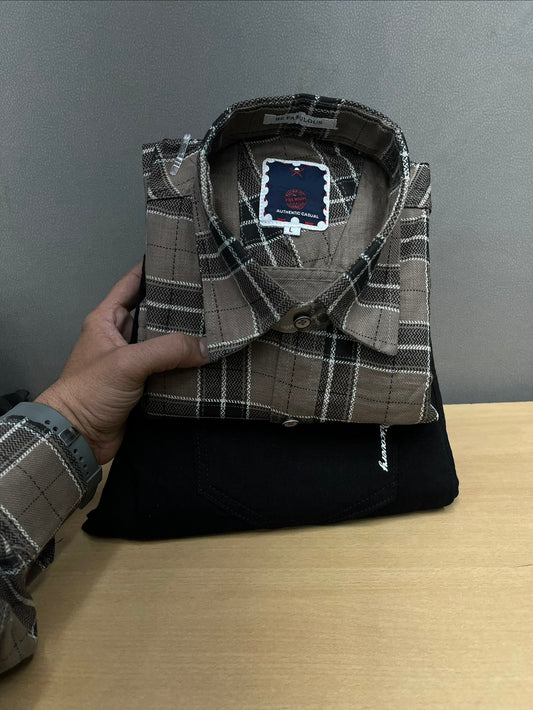 Checks Shirt With Jeans Combo