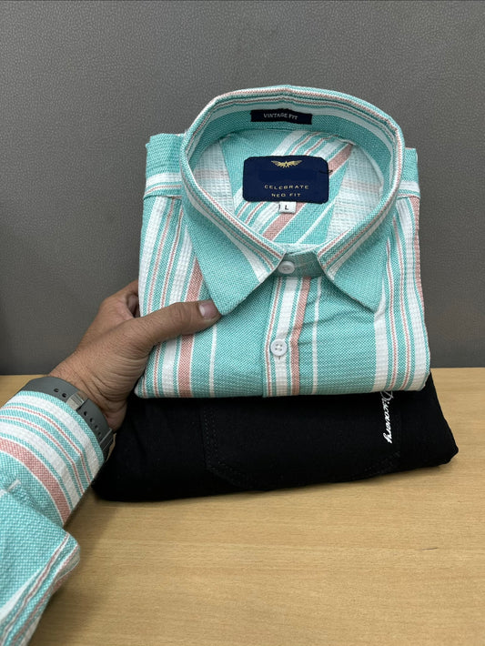 Lining Shirt With Jeans Combo