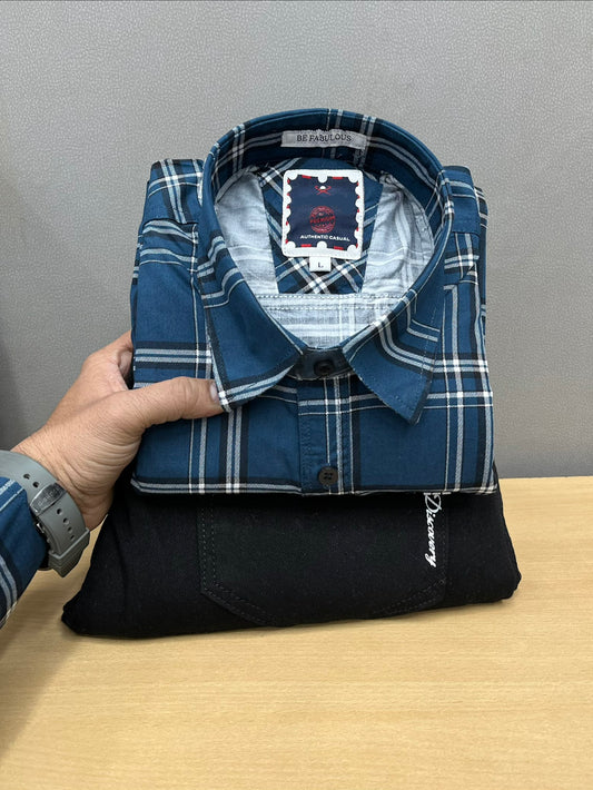 Checks Shirt With Jeans Combo