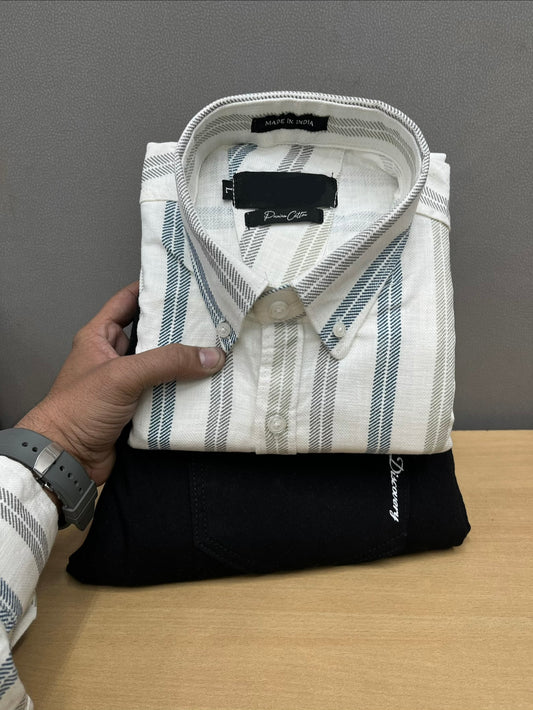 Lining Shirt With Jeans Combo