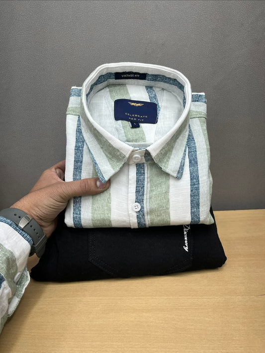 Lining Shirt With Jeans Combo