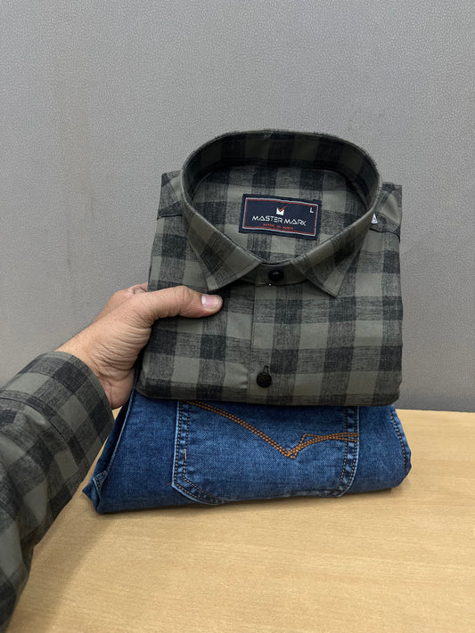 Checks Shirt With Jeans Combo