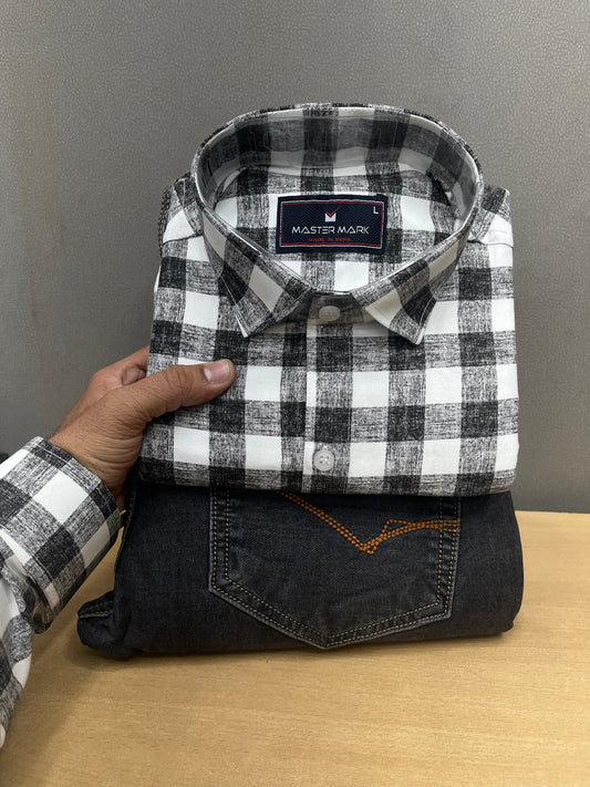 Checks Shirt With Jeans Combo