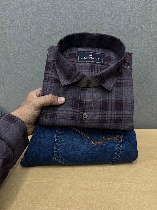 Checks Shirt With Jeans Combo