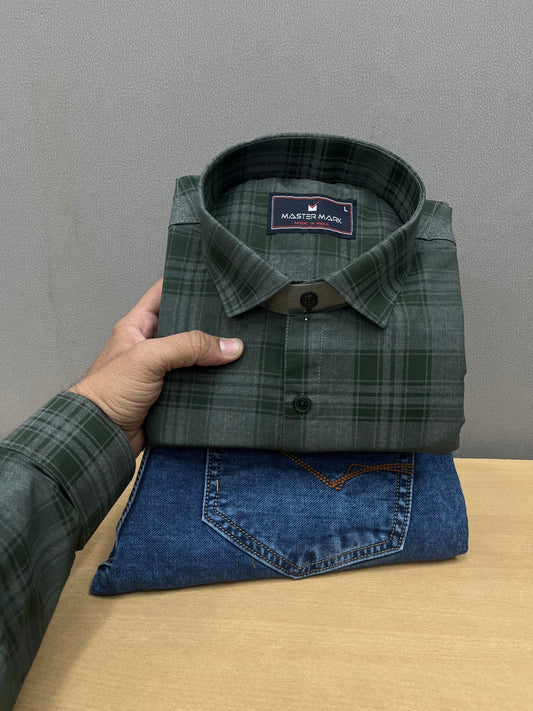 Checks Shirt With Jeans Combo