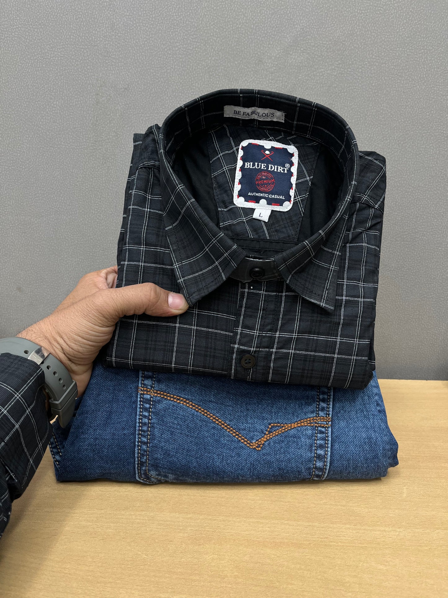 Checks Shirt With Jeans Combo