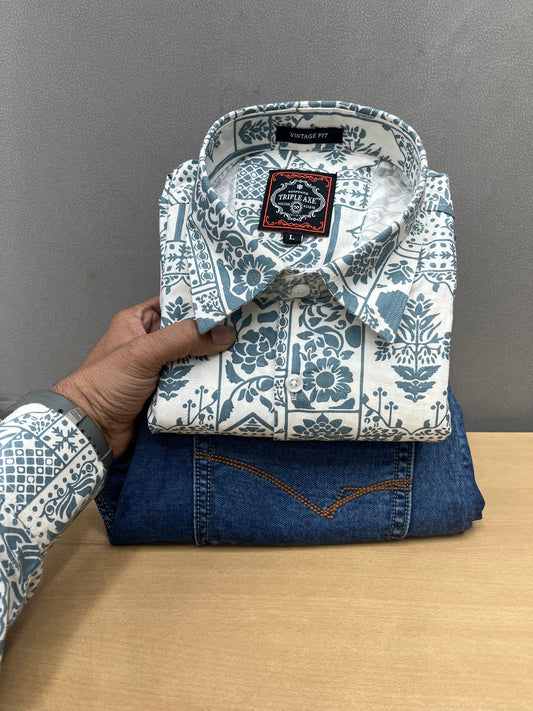 Printed Shirt With Jeans Combo