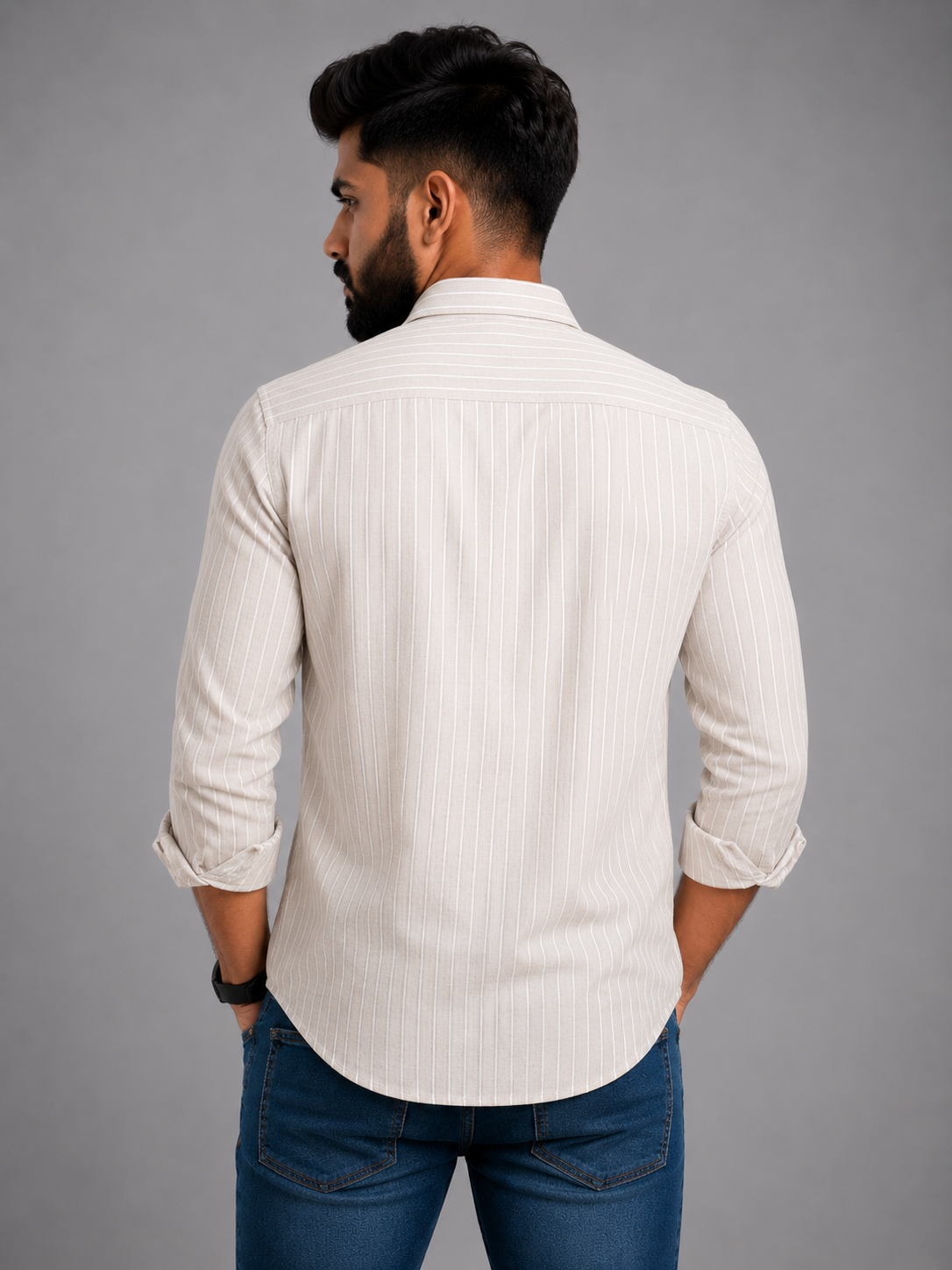 Lining Shirt With Jeans Combo