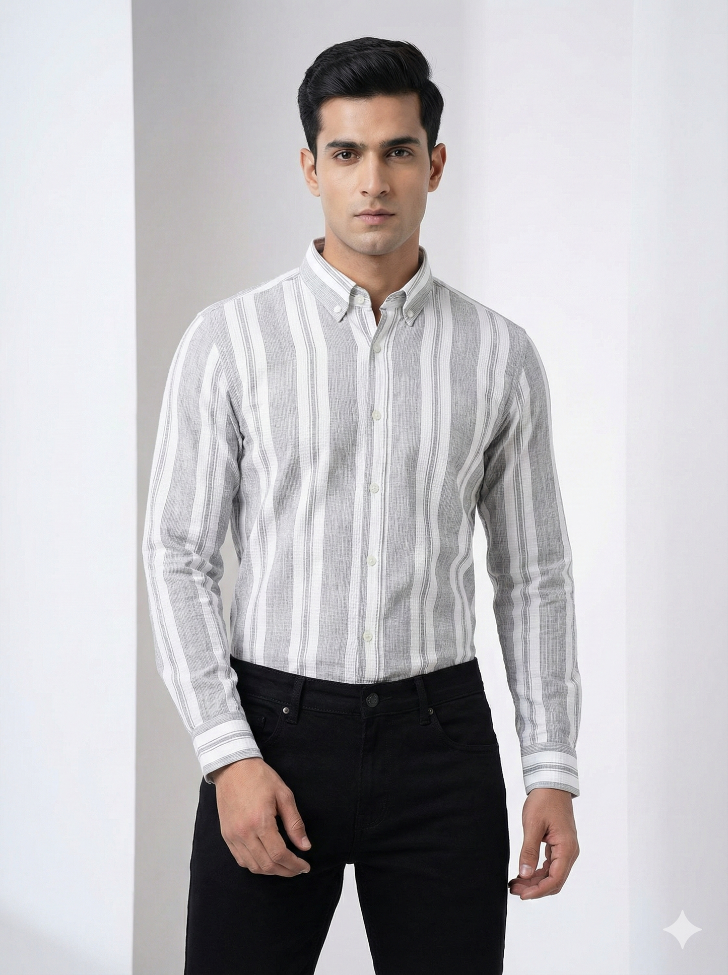 Lining Shirt With Jeans Combo