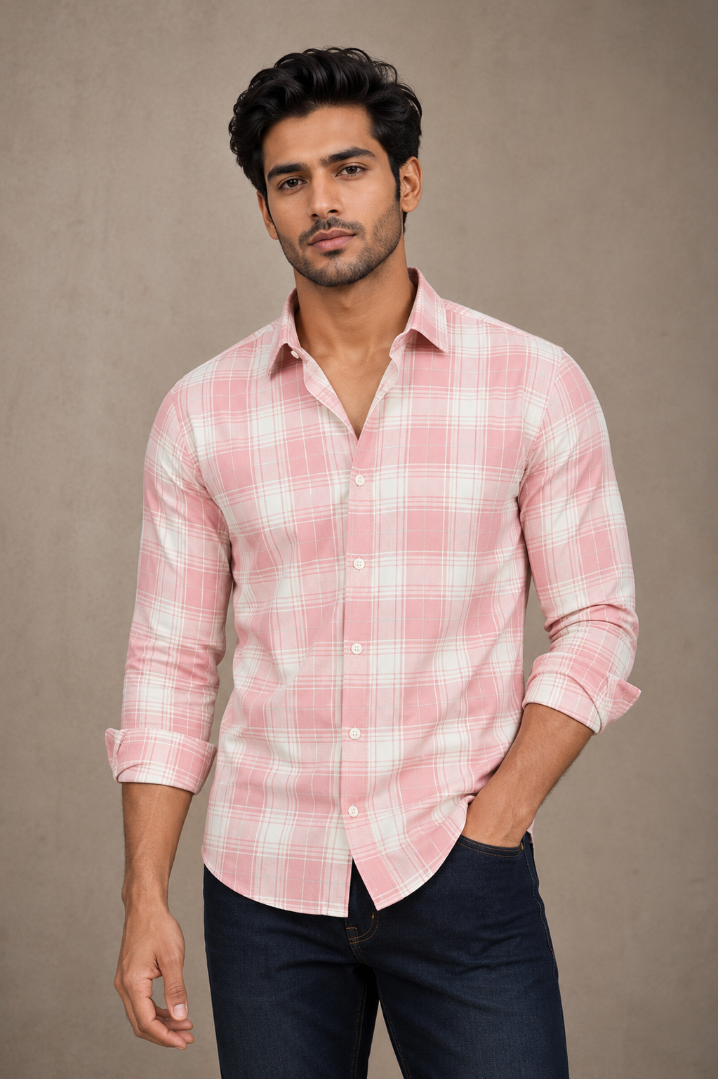 Checks Shirt With Jeans Combo