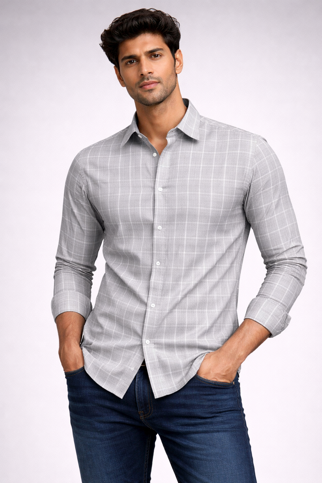Lining Shirt With Jeans Combo