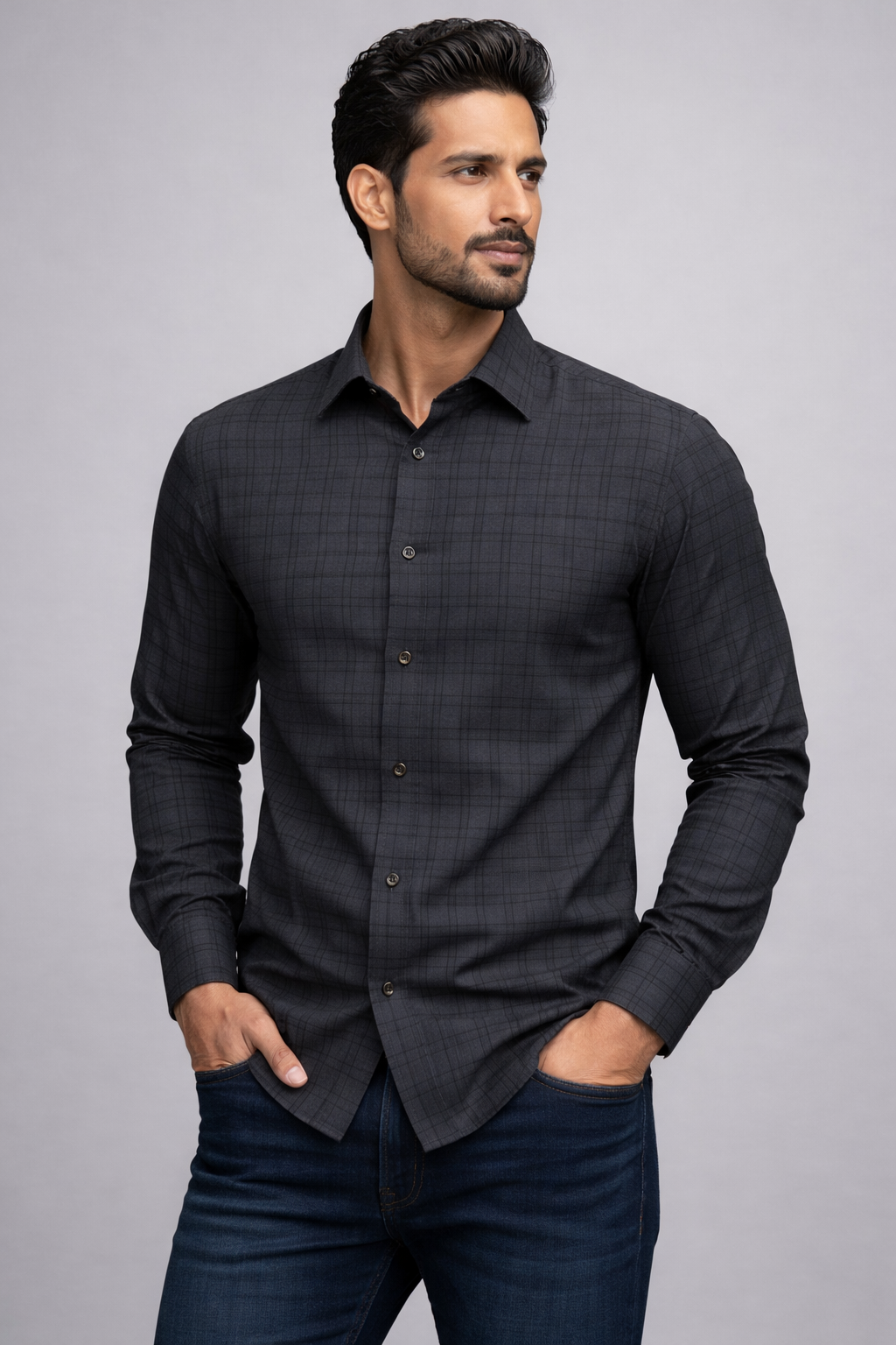 Checks Shirt With Jeans Combo