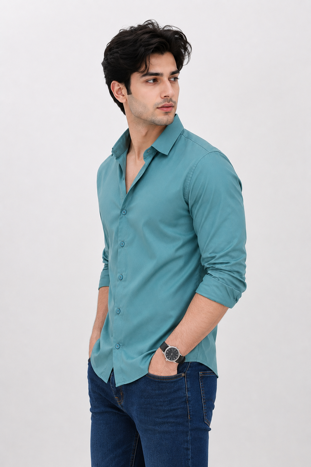 Classic Plain Satin Shirt for Men – Party & Office Wear