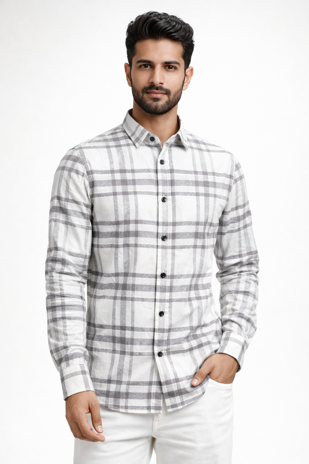 Checks Shirt With Jeans Combo