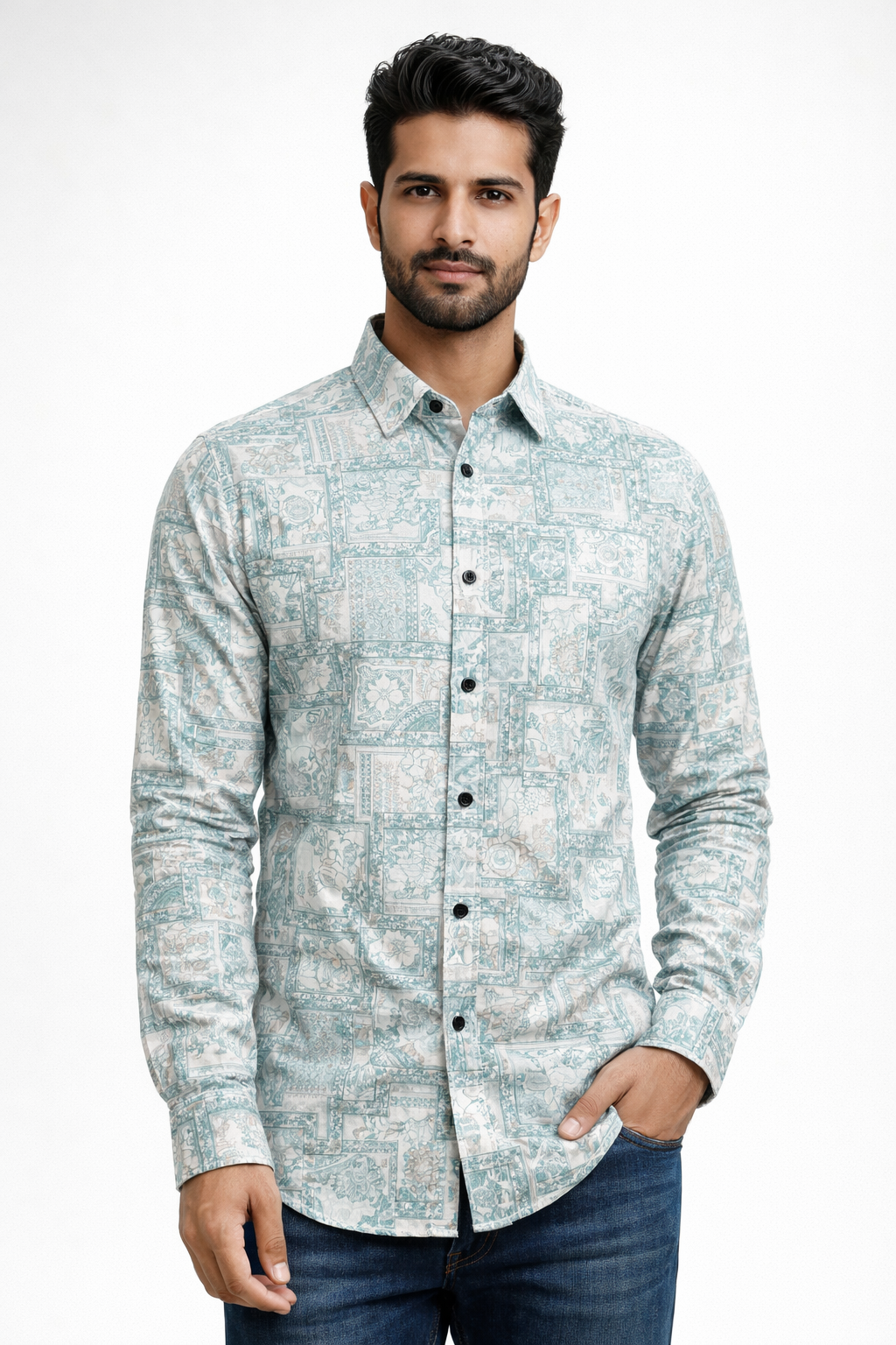 Printed Shirt With Jeans Combo