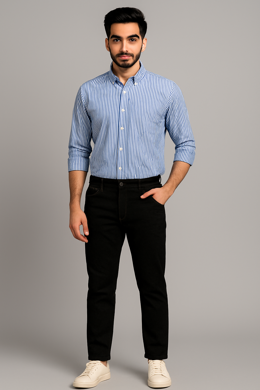 Lining Shirt With Jeans Combo