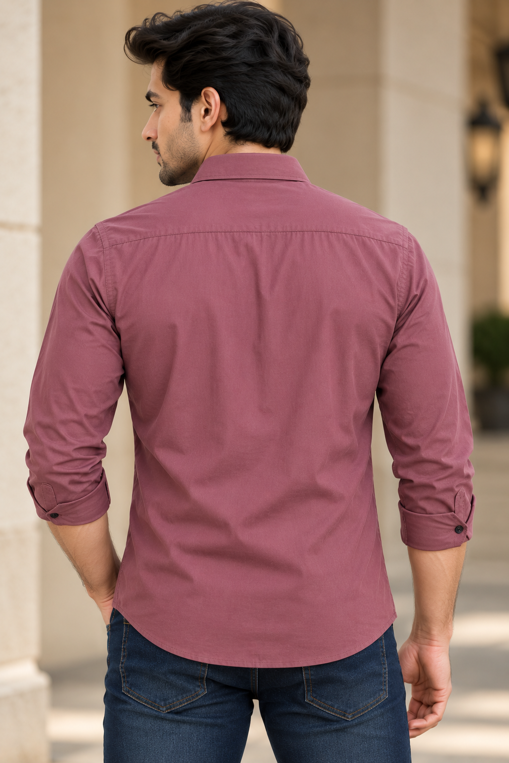 Plain Satin Shirt With Jeans Combo