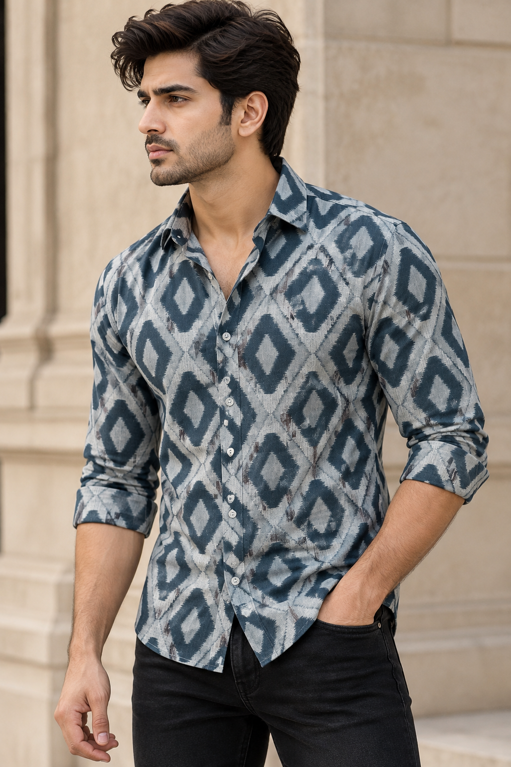 Kabira Printed Shirt With Jeans Combo