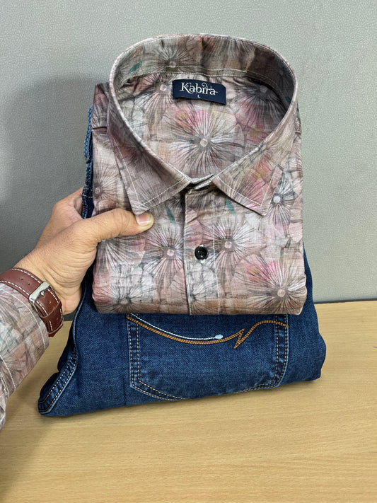 Printed Shirt With Jeans Combo
