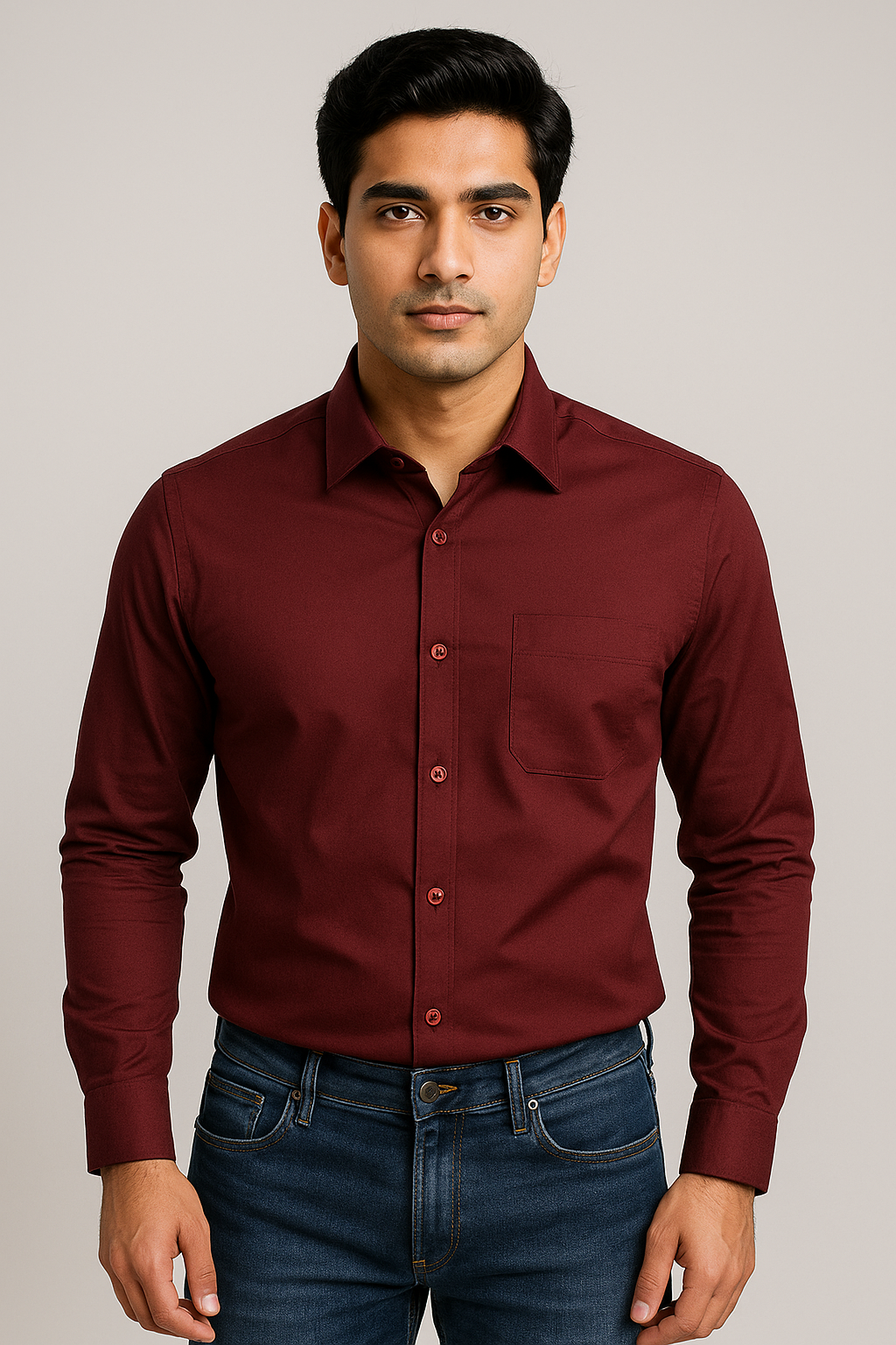 Satin Shirt With Jeans Combo