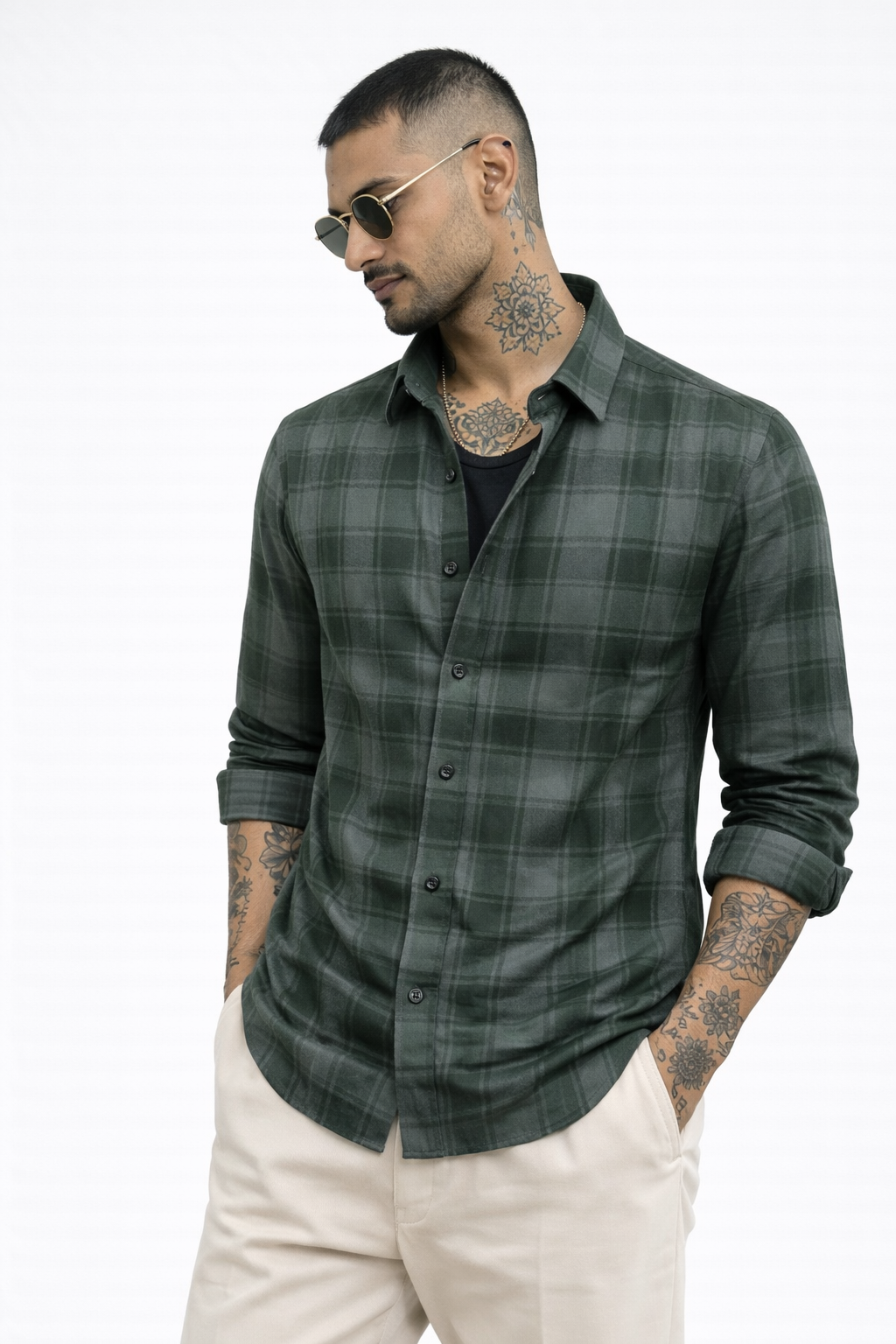 Checks Shirt With Jeans Combo