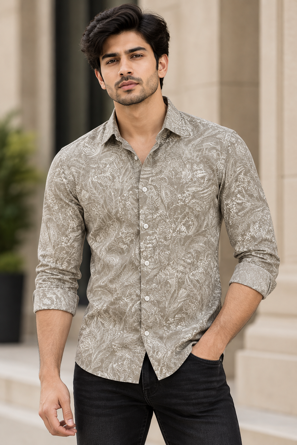 Kabira Printed Shirt With Jeans Combo