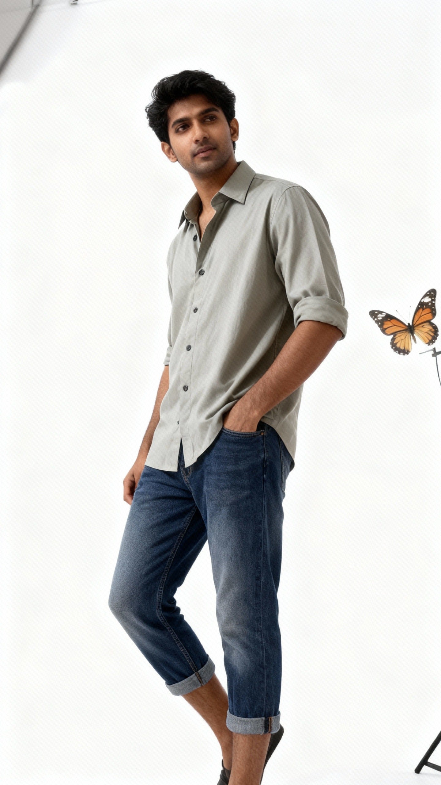 Satin Shirt With Jeans Combo