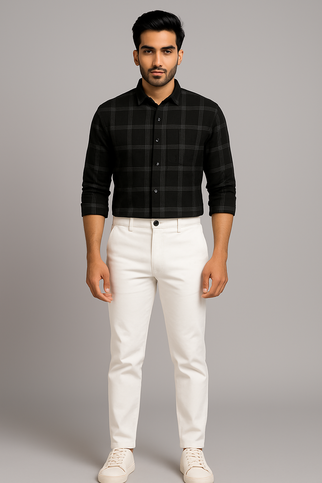 Checks Shirt With Cotton Pant Combo