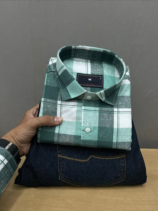Checks Shirt With Jeans Combo