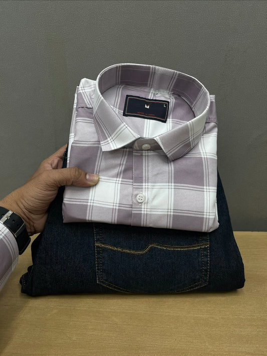Checks Shirt With Jeans Combo
