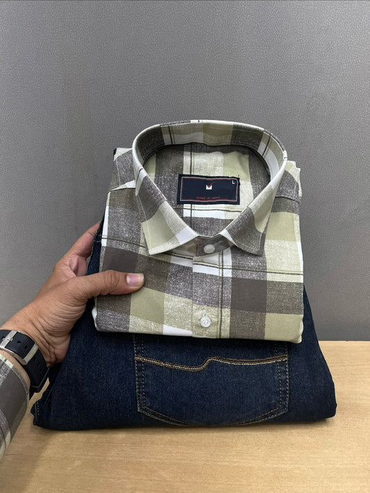 Checks Shirt With Jeans Combo
