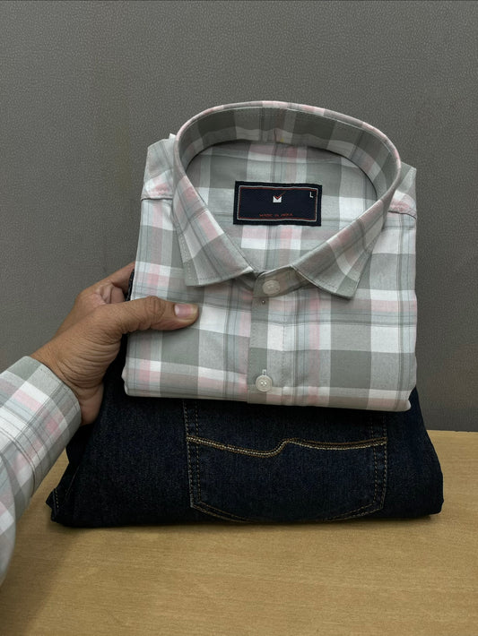 Checks Shirt With Jeans Combo