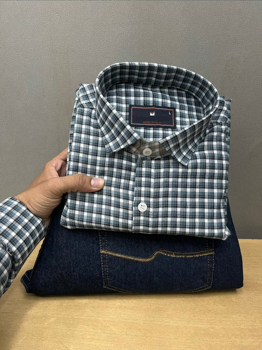 Checks Shirt With Jeans Combo