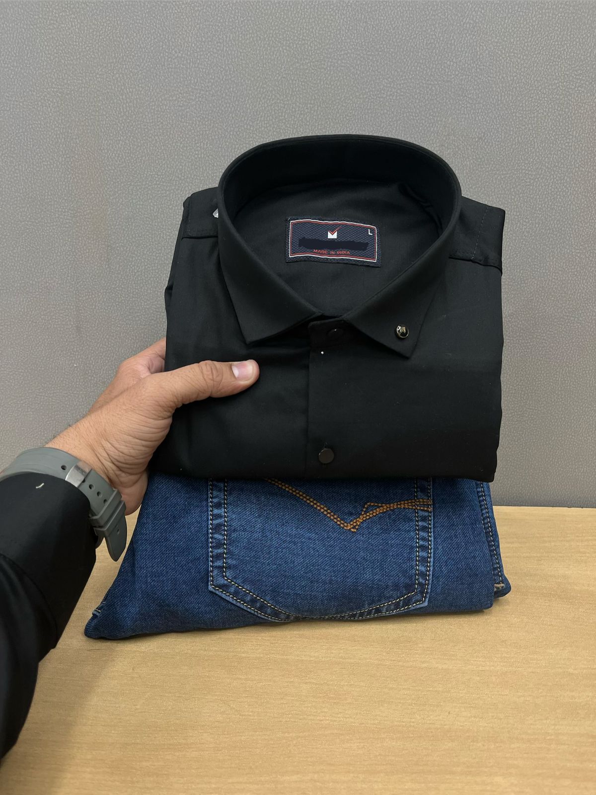 Satin Shirt With Jeans Combo