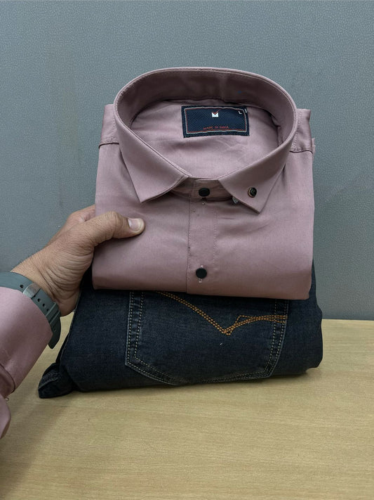 Satin Shirt With Jeans Combo
