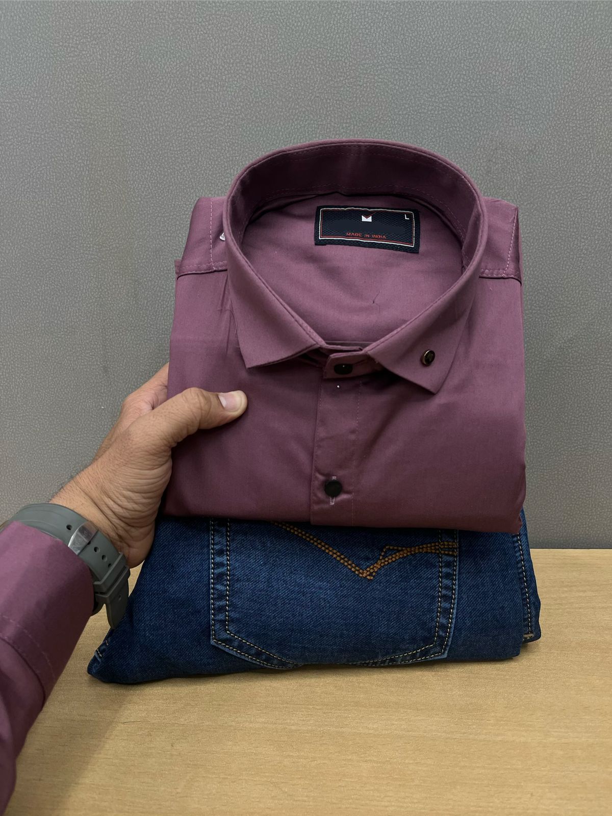 Satin Shirt With Jeans Combo