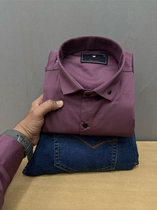 Satin Shirt With Jeans Combo