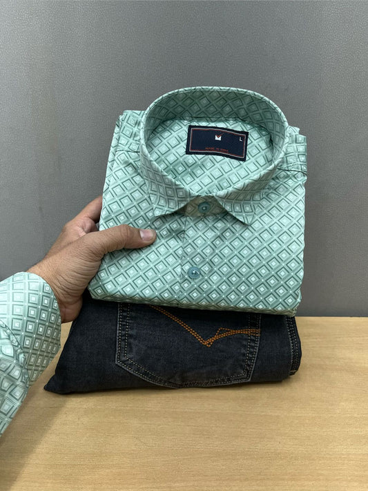 Printed Shirt With Jeans Combo