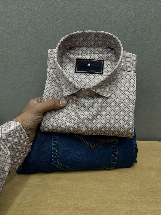 Printed Shirt With Jeans Combo