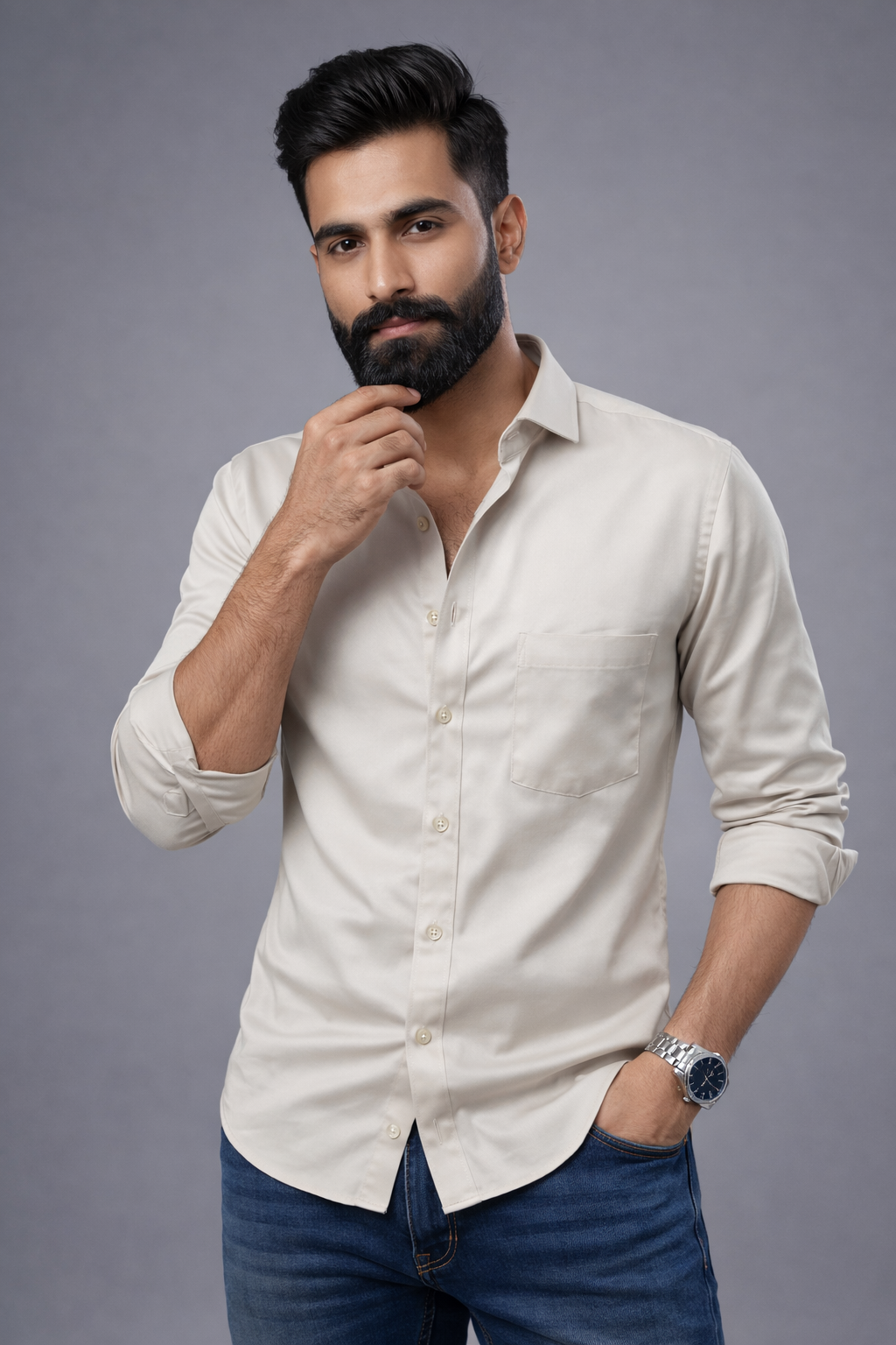 Plain Shirt With Jeans Combo