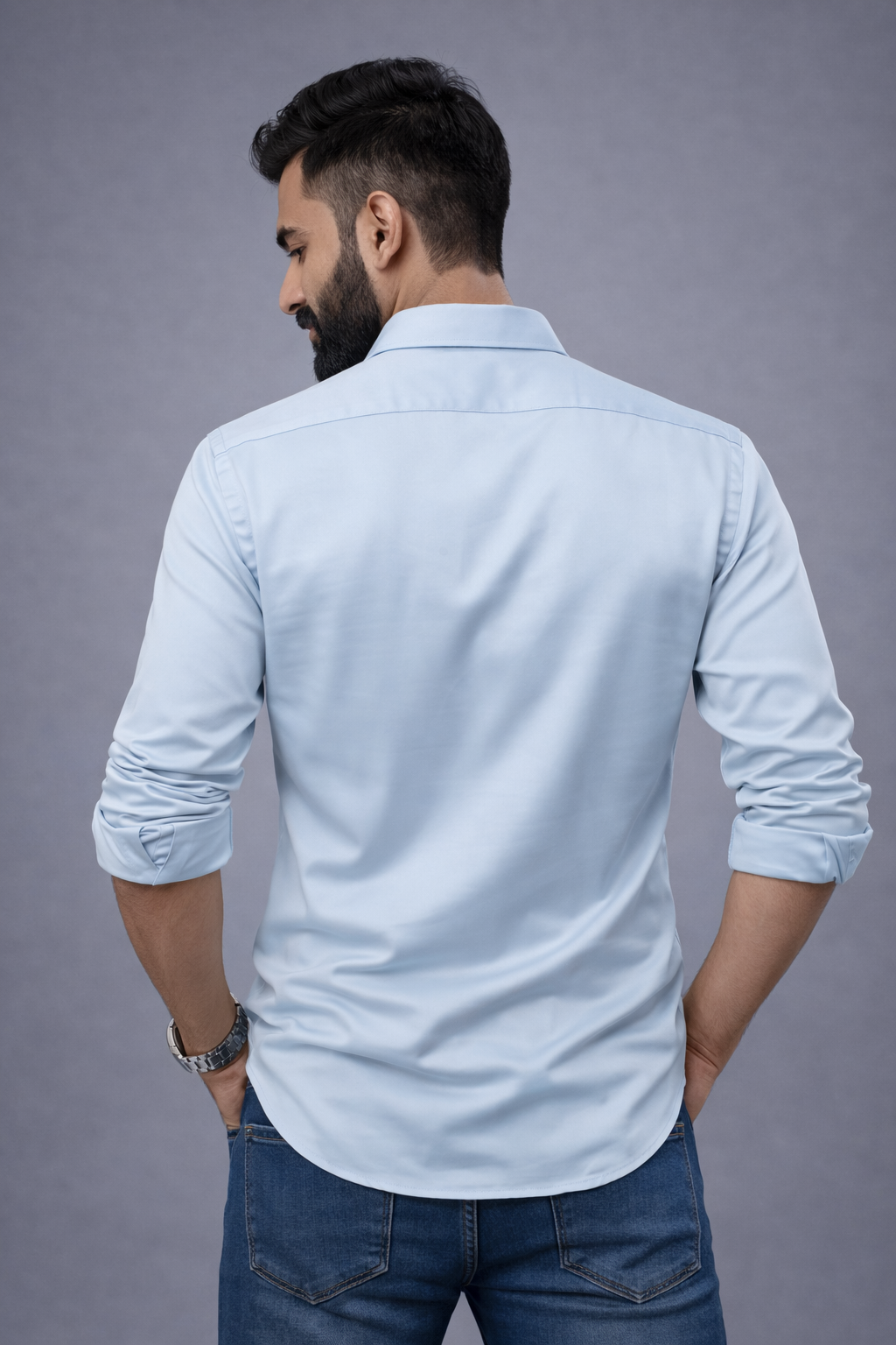 Classic Plain Satin Shirt for Men – Party & Office Wear