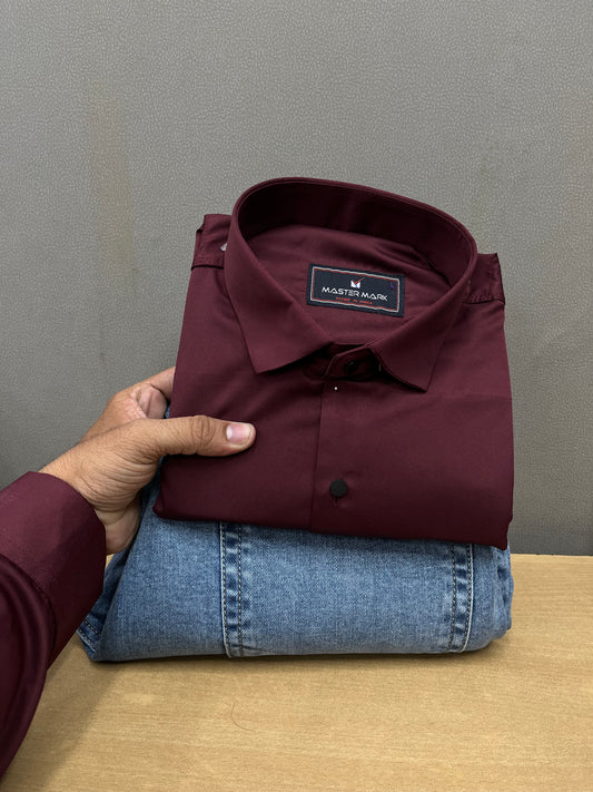 Plain Satin Shirt With Jeans Combo