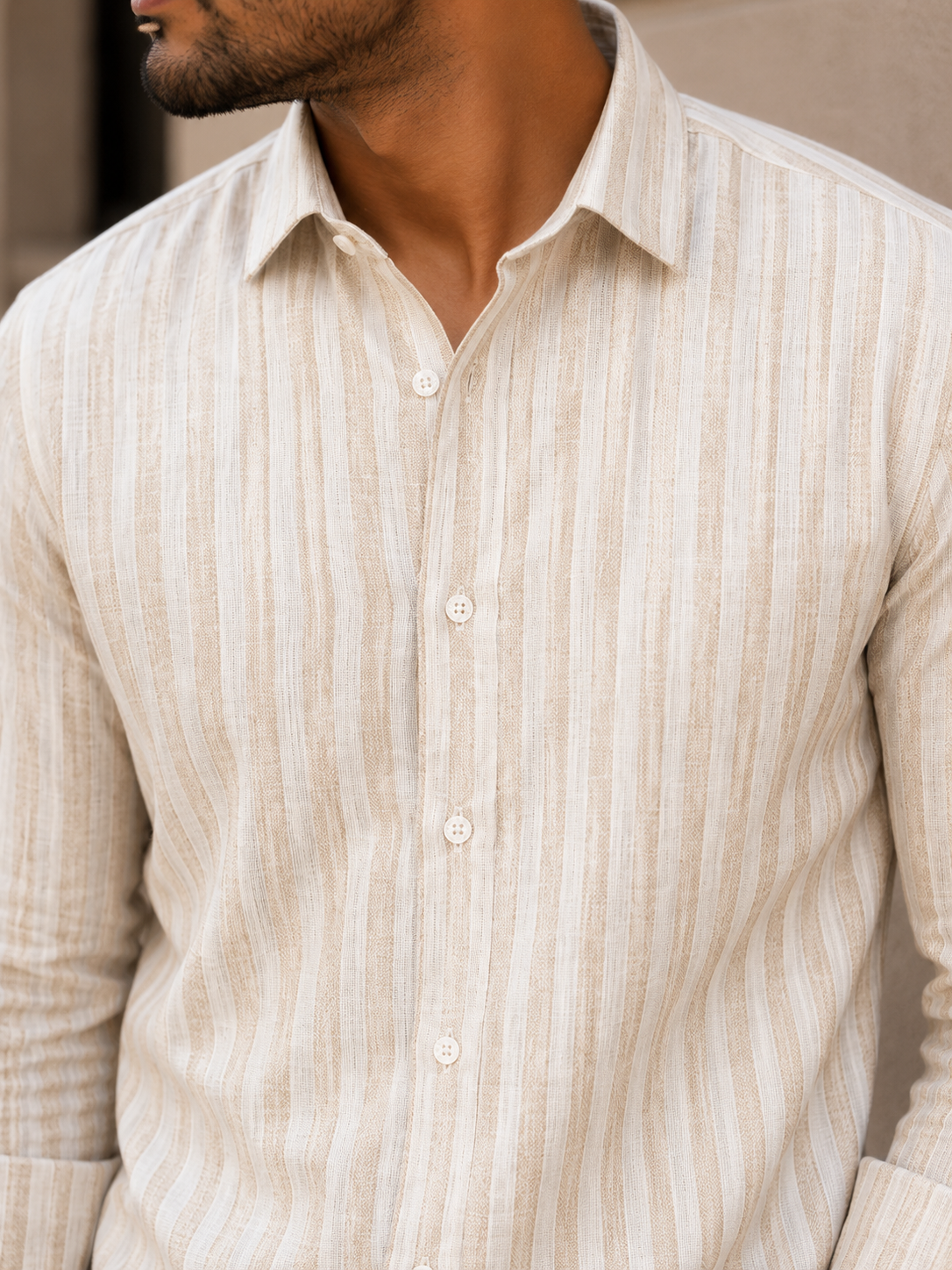 Linen Lining Shirt With Jeans Combo