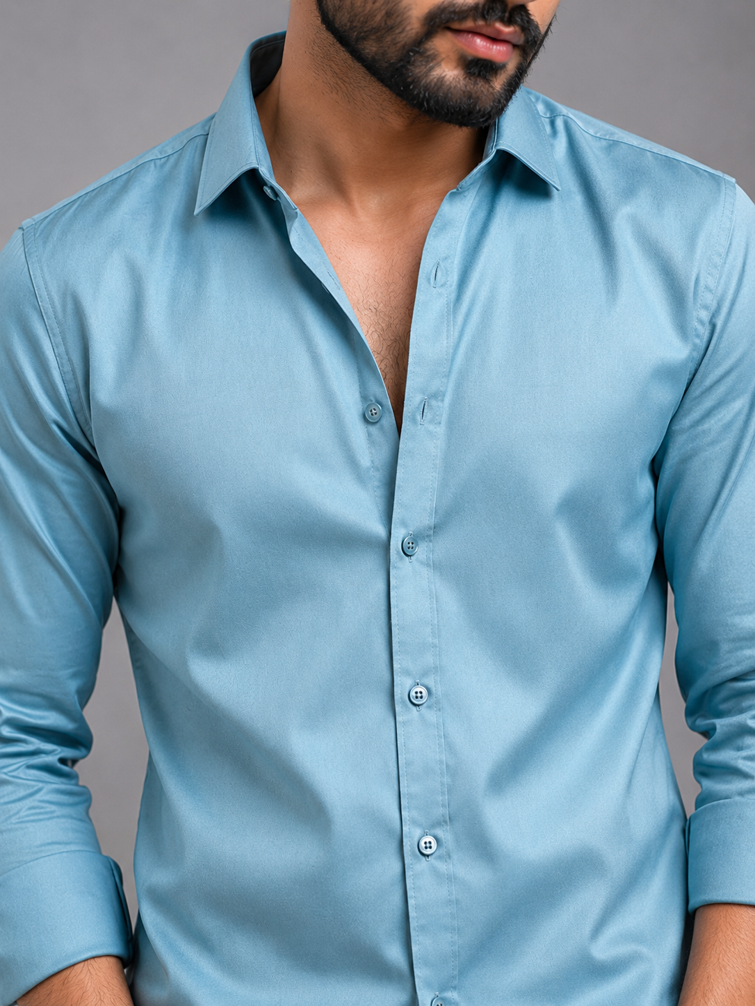Classic Plain Satin Shirt for Men – Party & Office Wear